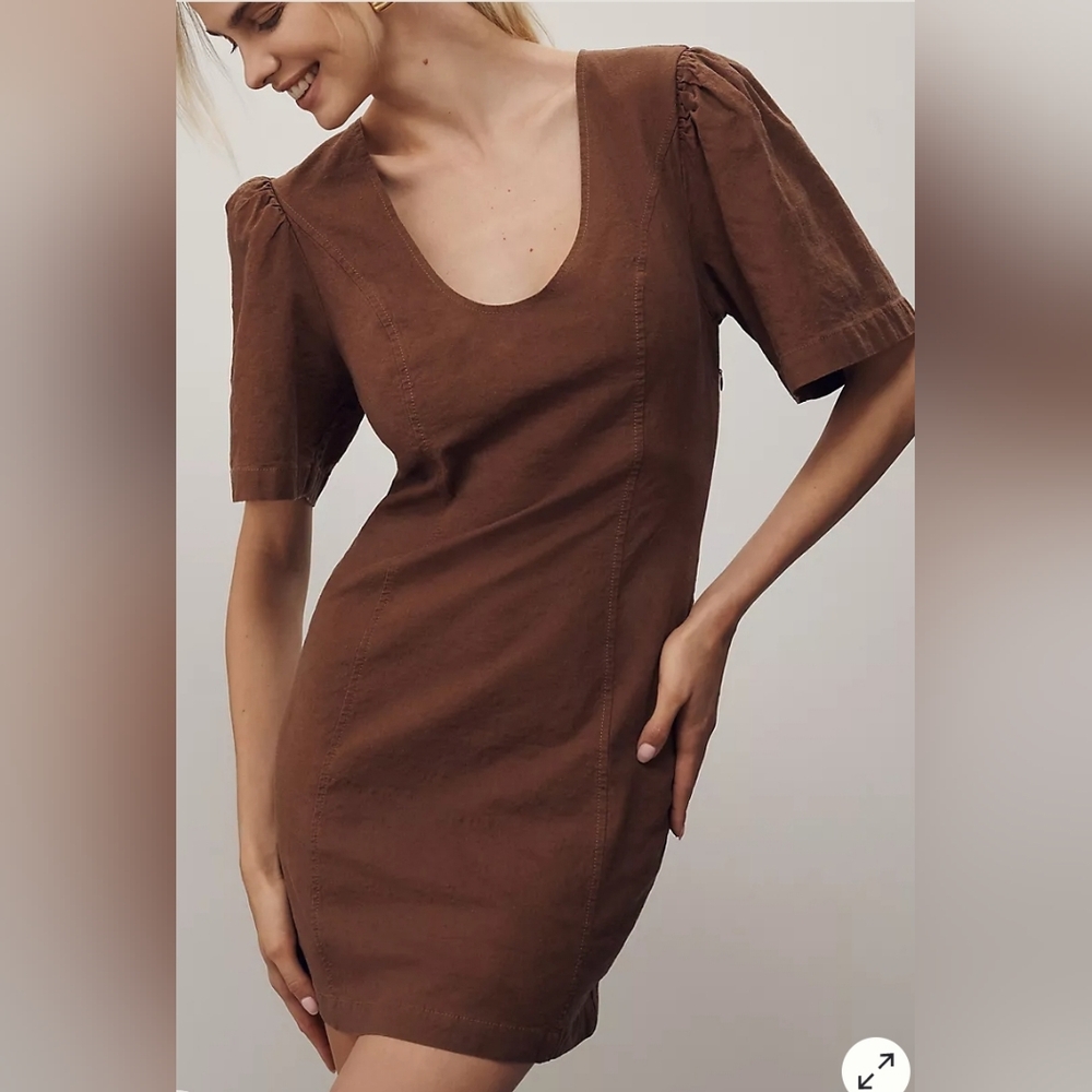 Anthropologie Brown Mini Dress